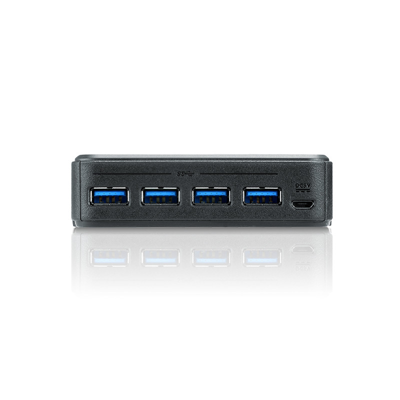 ATEN US434-AT Switch de periféricos USB 3.2 Gen1 de 4 x 4 puertos, 5 Gbit/s, MicroUSB tipo B, Negro, Plástico, 0 - 40 °C,