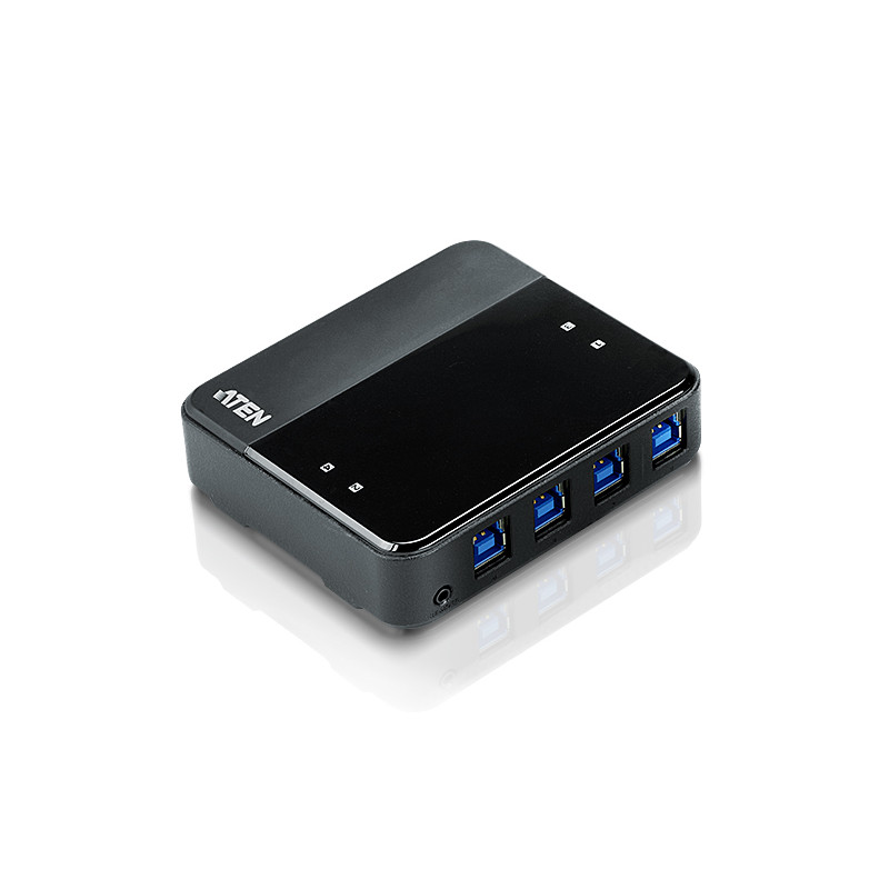 ATEN US434-AT Switch de periféricos USB 3.2 Gen1 de 4 x 4 puertos, 5 Gbit/s, MicroUSB tipo B, Negro, Plástico, 0 - 40 °C,