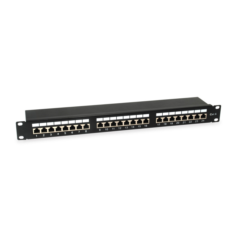 Equip 326425 326425, Gigabit Ethernet, RJ-45, Cat6, Montaje en bastidor, 1U, Negro