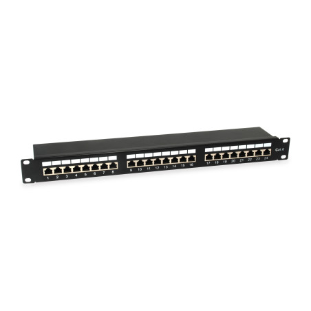Equip 326425 326425, Gigabit Ethernet, RJ-45, Cat6, Montaje en bastidor, 1U, Negro