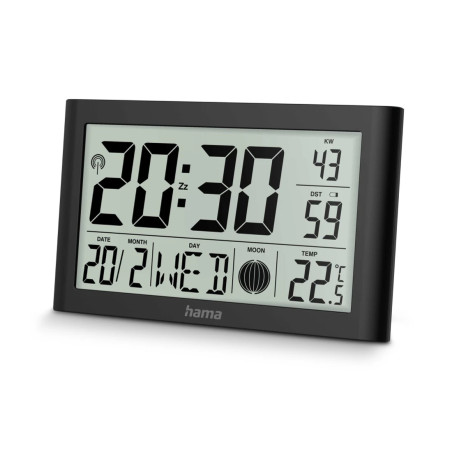 Hama 00222217 Martinique, Reloj despertador digital, Ovalado, Negro, Interior, Adulto, Niño/niña