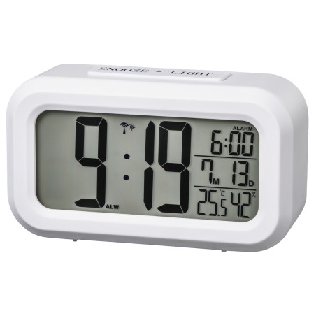 Hama 00186321 RC 660, Reloj despertador digital, Blanco, LED, Blanco, AAA Micro, 118 mm