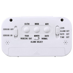 Hama 00186321 RC 660, Reloj despertador digital, Blanco, LED, Blanco, AAA Micro, 118 mm 2