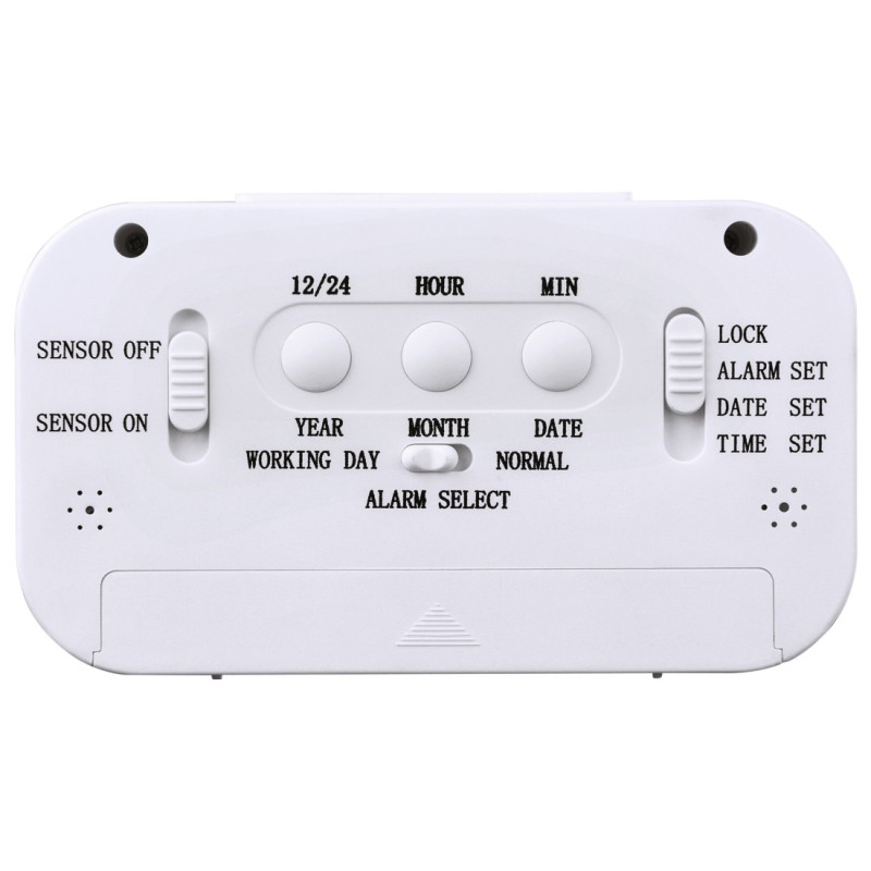 Hama 00186321 RC 660, Reloj despertador digital, Blanco, LED, Blanco, AAA Micro, 118 mm