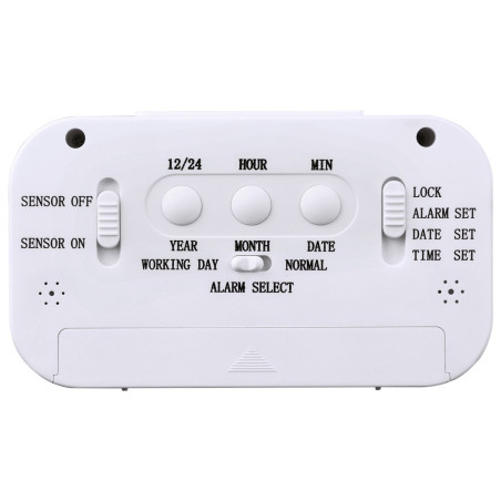 Hama 00186321 RC 660, Reloj despertador digital, Blanco, LED, Blanco, AAA Micro, 118 mm