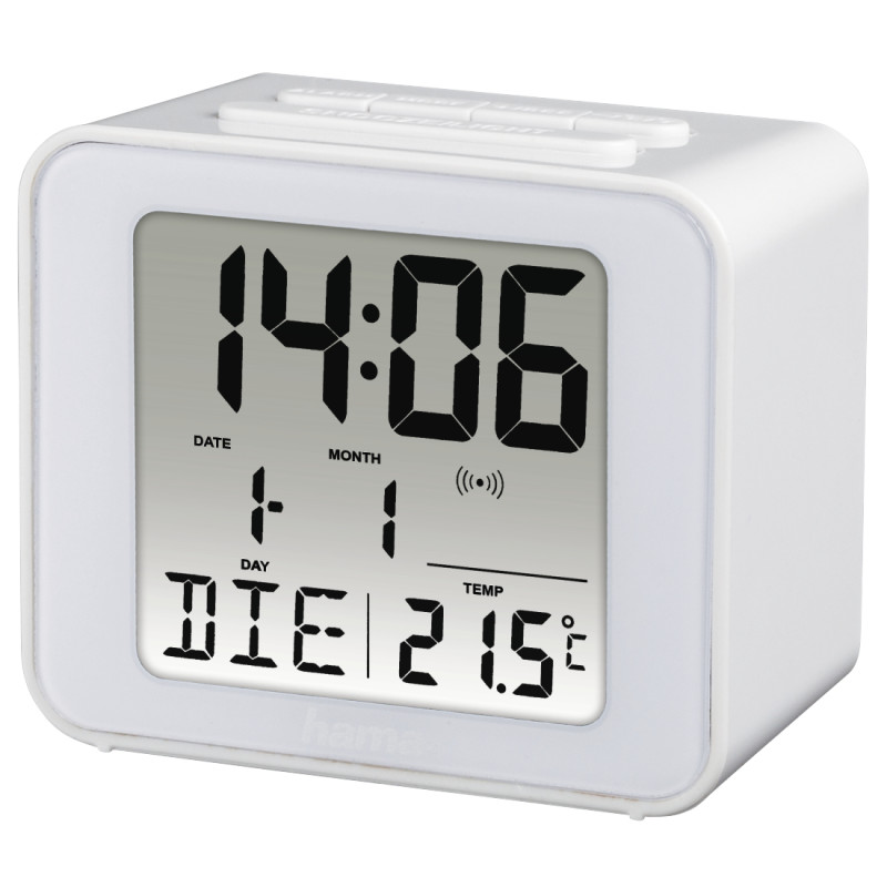 Hama 00186305 Cube, Reloj despertador digital, Blanco, Micro AAA, 70 mm, 60 mm, 40 mm