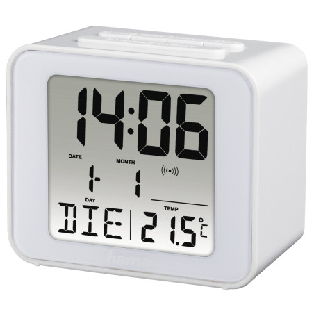 Hama 00186305 Cube, Reloj despertador digital, Blanco, Micro AAA, 70 mm, 60 mm, 40 mm