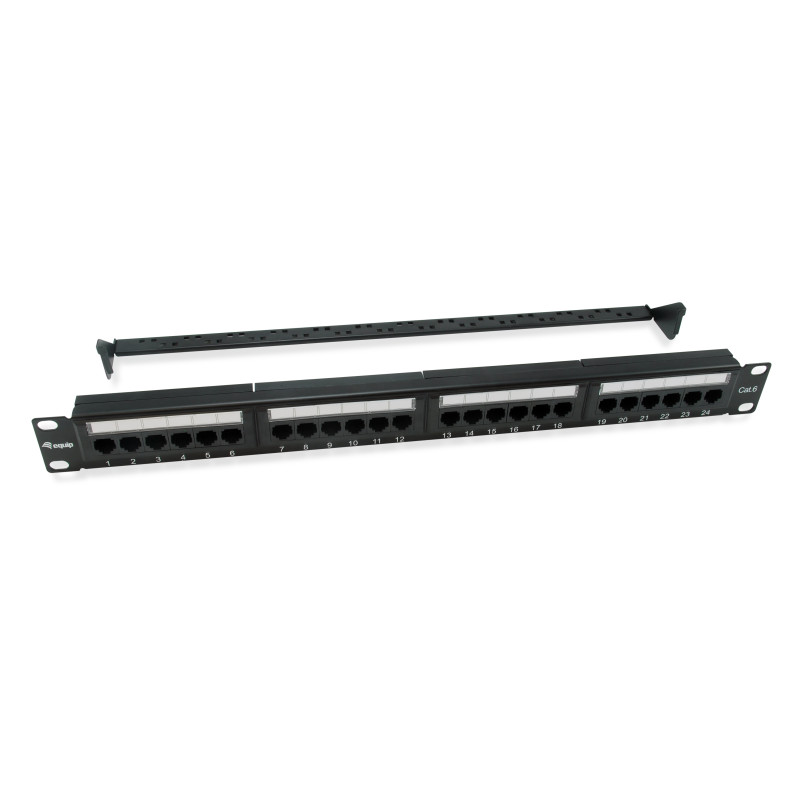 Equip 135426 135426, Cat6, 22/26, Montaje en bastidor, 1U, Negro, ABS sintéticos, Acero