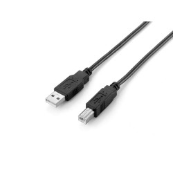 Equip 128864 128864 Cable USB 2.0 de tipo A a tipo B, 2,0 m, negro, 2 m, USB A, USB B, USB 2.0, 0,48 Gbit/s
