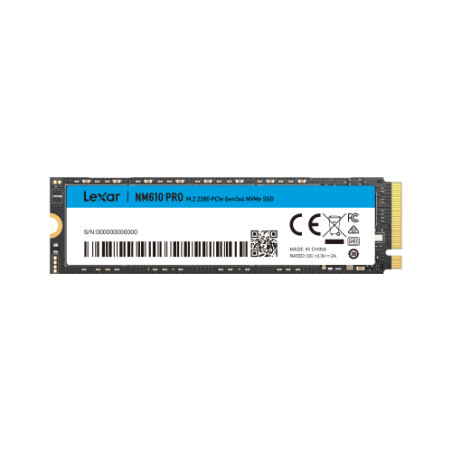 Lexar LNM610P500G-RNNNG NM610 PRO, 500 GB, M.2, 3300 MB/s