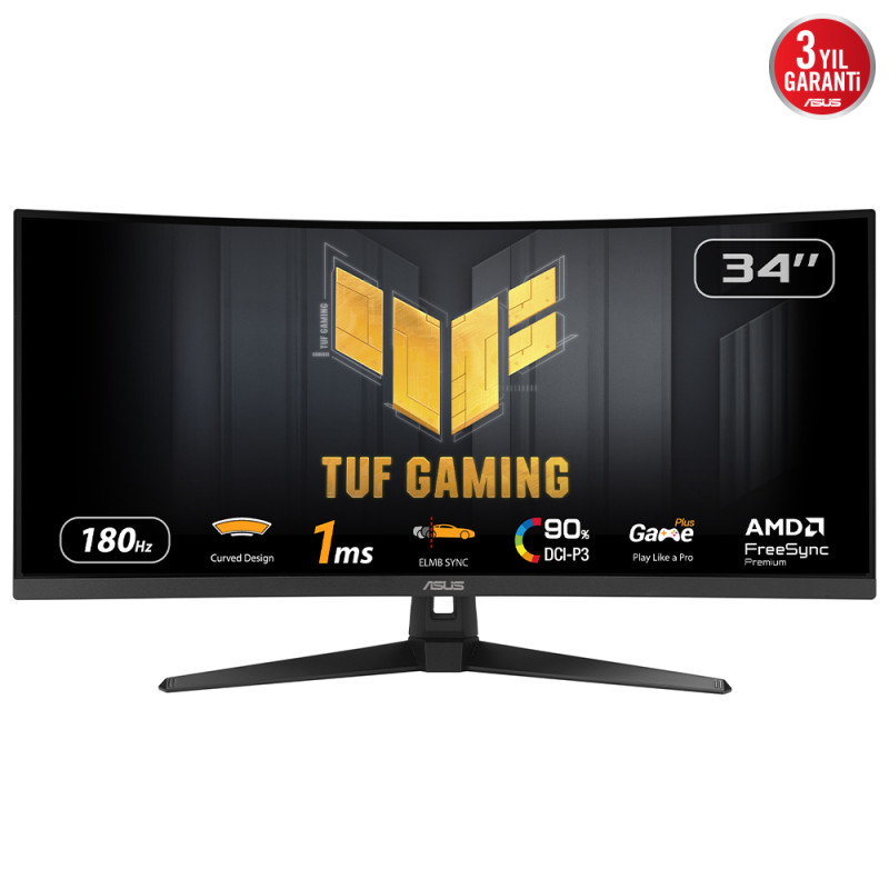 ASUS 90LM0AA0-B01170 TUF Gaming VG34VQ3B, 86,4 cm (34"), 3440 x 1440 Pixeles, UltraWide Quad HD, LED, 1 ms, Negro