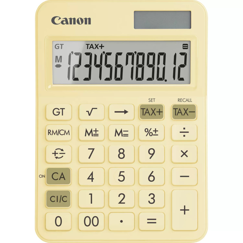 Canon 6819C004 LS-125KB, Escritorio, Calculadora básica, 12 dígitos, Batería/Solar, Amarillo
