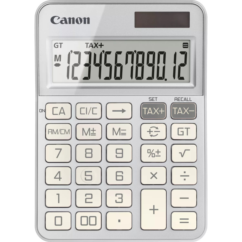 Canon 6818C003 KS-125KB, Escritorio, Calculadora básica, 12 dígitos, Batería/Solar, Plata