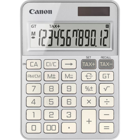 Canon 6818C003 KS-125KB, Escritorio, Calculadora básica, 12 dígitos, Batería/Solar, Plata