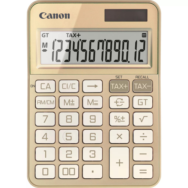 Canon 6818C002 KS-125KB, Escritorio, Calculadora básica, 12 dígitos, Batería/Solar, Oro