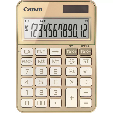 Canon 6818C002 KS-125KB, Escritorio, Calculadora básica, 12 dígitos, Batería/Solar, Oro