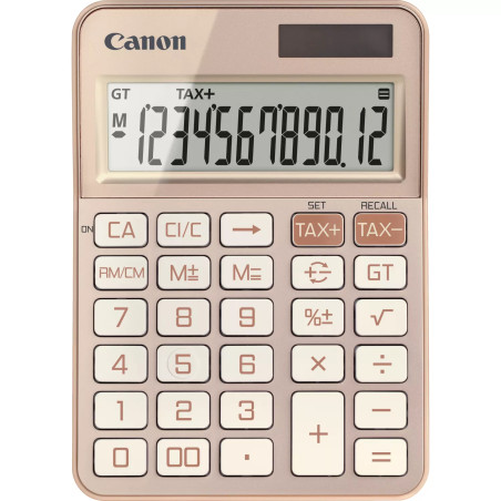 Canon 6818C001 KS-125KB, Escritorio, Calculadora básica, 12 dígitos, Batería/Solar, Oro rosa