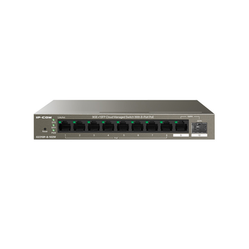 IP-COM Networks G2210P-8-102W G2210P-8-102W, Gestionado, Gigabit Ethernet (10/100/1000), Bidireccional completo (Full duplex),
