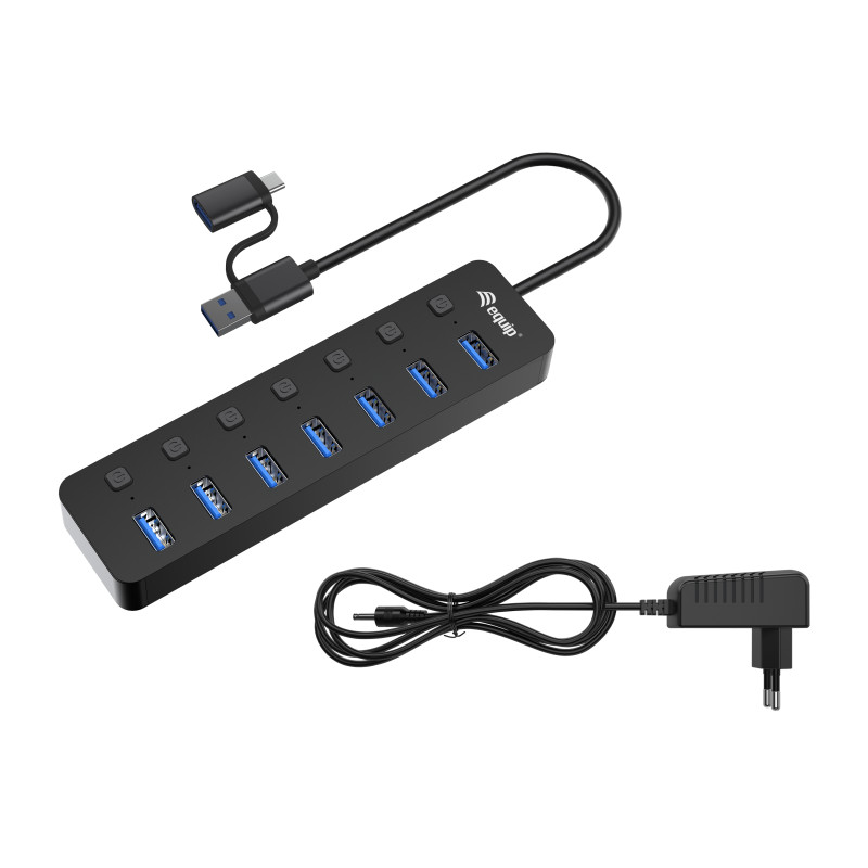 Equip 128965 128965, USB 3.2 Gen 1 (3.1 Gen 1) Type-A, USB 3.2 Gen 1 (3.1 Gen 1) Type-A, 5000 Mbit/s, Negro, Acrilonitrilo