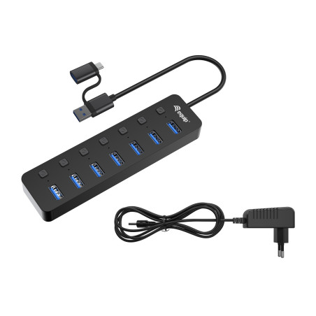 Equip 128965 128965, USB 3.2 Gen 1 (3.1 Gen 1) Type-A, USB 3.2 Gen 1 (3.1 Gen 1) Type-A, 5000 Mbit/s, Negro, Acrilonitrilo