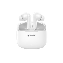 Denver 111191120510 TWE-48W, True Wireless Stereo (TWS), 20 - 20000 Hz, Llamadas/Música, Auriculares, Blanco