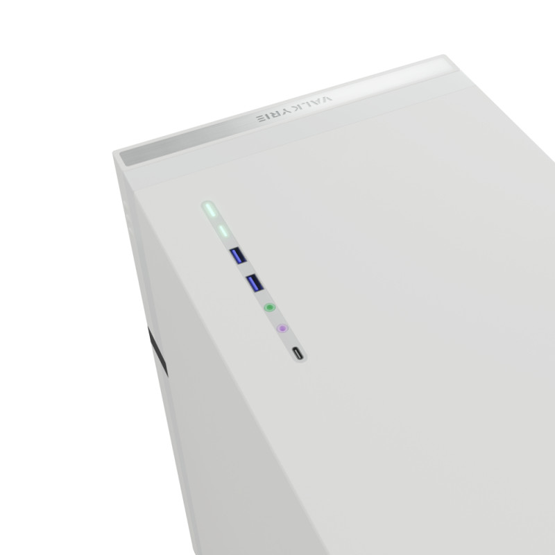 Valkyrie VK-CASE02LITEW VK02 Lite White, Midi Tower, Blanco, ATX, ITX, micro ATX, Mini-ITX, Vidrio templado, 120,140 mm,
