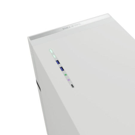 Valkyrie VK-CASE02LITEW VK02 Lite White, Midi Tower, Blanco, ATX, ITX, micro ATX, Mini-ITX, Vidrio templado, 120,140 mm,