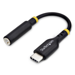 StarTech.com USBCAUDIO2 Adaptador de Audio USB-C a 3,5mm TRRS Minijack - Adaptador de Audio USB Tipo C para Auriculares con