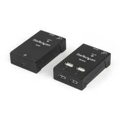 StarTech.com USB2004EXTV Extensor Alargador USB 2.0 de 4 Puertos por Cable Cat5 o Cat6 - Extensor Compacto USB 2.0 por Ethernet