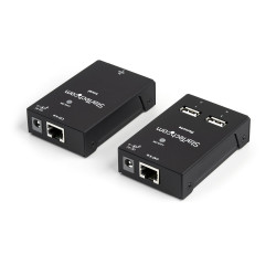 StarTech.com USB2004EXTV Extensor Alargador USB 2.0 de 4 Puertos por Cable Cat5 o Cat6 - Extensor Compacto USB 2.0 por Ethernet 2