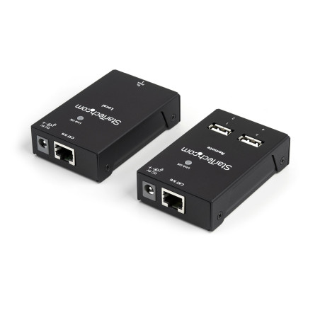 StarTech.com USB2004EXTV Extensor Alargador USB 2.0 de 4 Puertos por Cable Cat5 o Cat6 - Extensor Compacto USB 2.0 por Ethernet