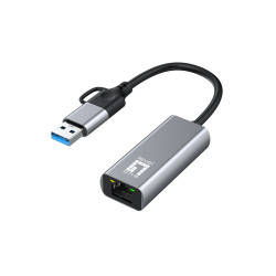 LevelOne USB-0423 USB-0423, Alámbrico, USB Type-A/USB Type-C, Ethernet, 2500 Mbit/s, Gris 2