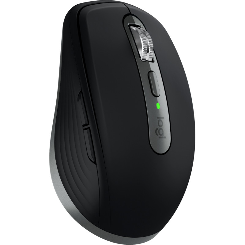 Logitech 910-006947 MX Anywhere 3S for Mac, mano derecha, Laser, RF Wireless + Bluetooth, 8000 DPI, Negro, Grafito