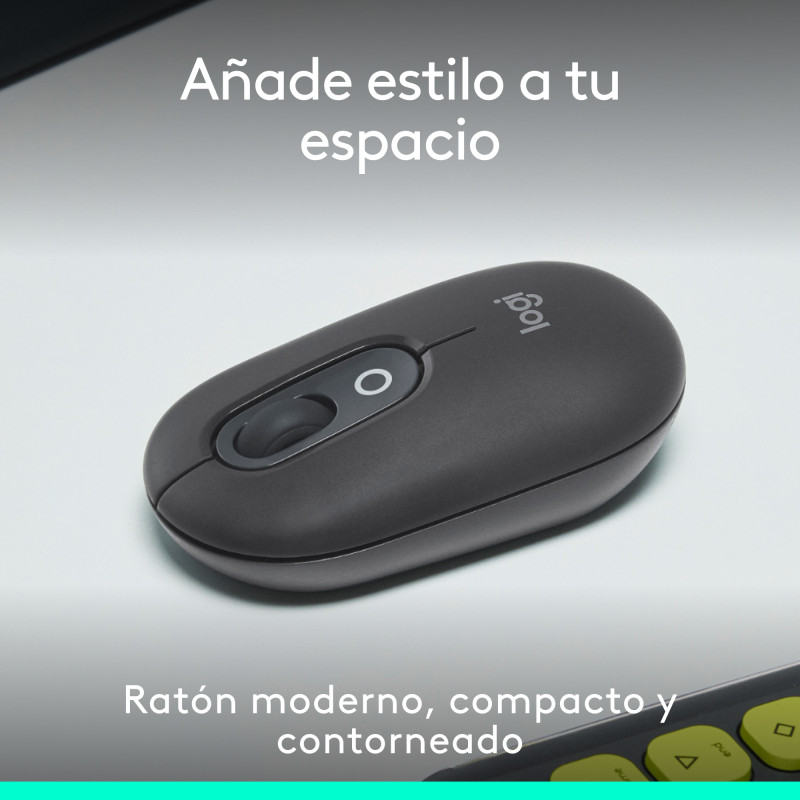 Logitech 910-007412 POP Mouse, ratón inalámbrico Bluetooth compacto y portátil con botones programables y clics discretos,