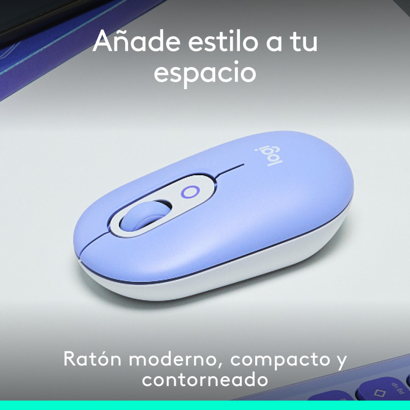 Logitech 910-007414 POP Mouse, ratón inalámbrico Bluetooth compacto y portátil con botones programables y clics discretos,