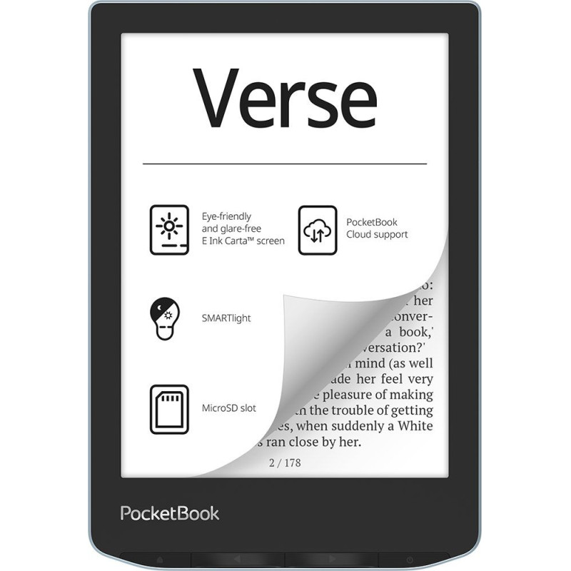 PocketBook PB629-2-WW Verse, 15,2 cm (6"), E Ink Carta, 758 x 1024 Pixeles, ACSM, AZW, AZW3, CBR, CBZ, CHM, DOC, DOCX, DjVu,