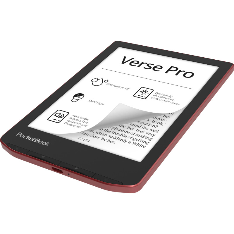 PocketBook PB634-3-WW Verse Pro, 15,2 cm (6"), E Ink Carta, 1072 x 1448 Pixeles, ACSM, AZW, AZW3, CBR, CBZ, CHM, DOC, DOCX,
