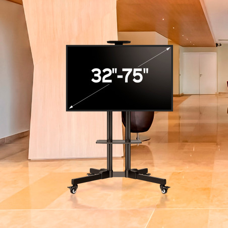 UNYKAch UK730501 Soporte De Suelo Universal Móvil, Con 2 Bandejas Y Altura Regulable UK501 32″-75″ TV / Monitores, 190,5