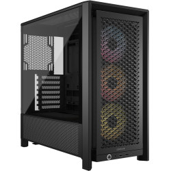 Corsair CC-9011296-WW FRAME 4000D RS ARGB, Midi Tower, PC, Negro, ATX, EATX, micro ATX, Mini-ITX, Plástico, Acero, Vidrio