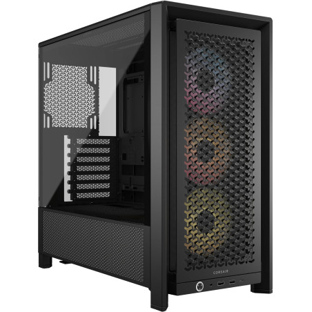 Corsair CC-9011296-WW FRAME 4000D RS ARGB, Midi Tower, PC, Negro, ATX, EATX, micro ATX, Mini-ITX, Plástico, Acero, Vidrio