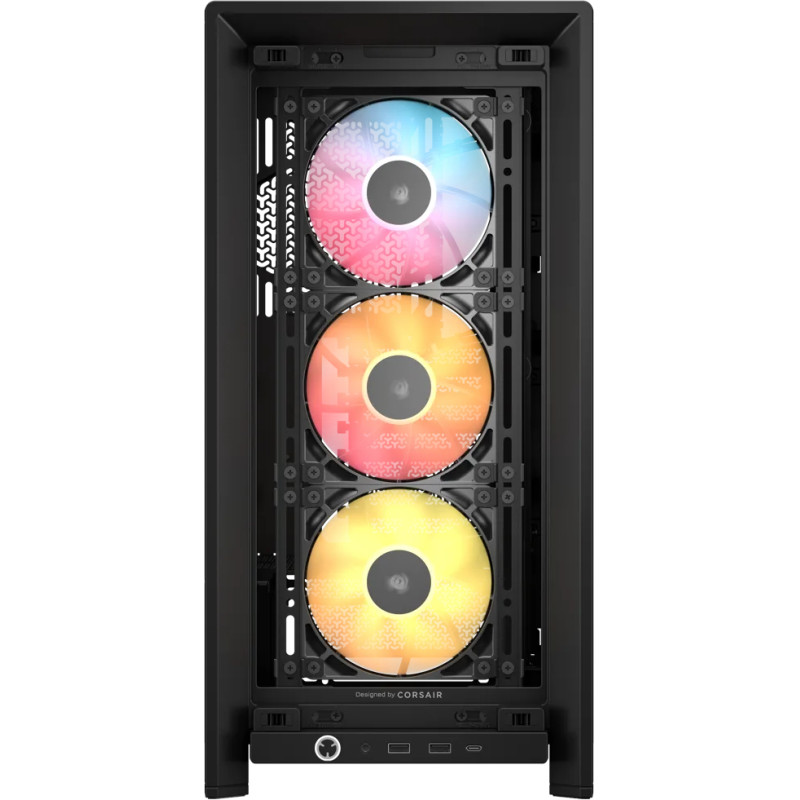 Corsair CC-9011296-WW FRAME 4000D RS ARGB, Midi Tower, PC, Negro, ATX, EATX, micro ATX, Mini-ITX, Plástico, Acero, Vidrio