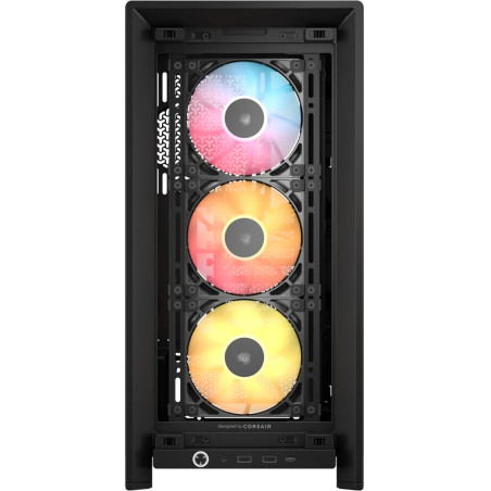 Corsair CC-9011296-WW FRAME 4000D RS ARGB, Midi Tower, PC, Negro, ATX, EATX, micro ATX, Mini-ITX, Plástico, Acero, Vidrio