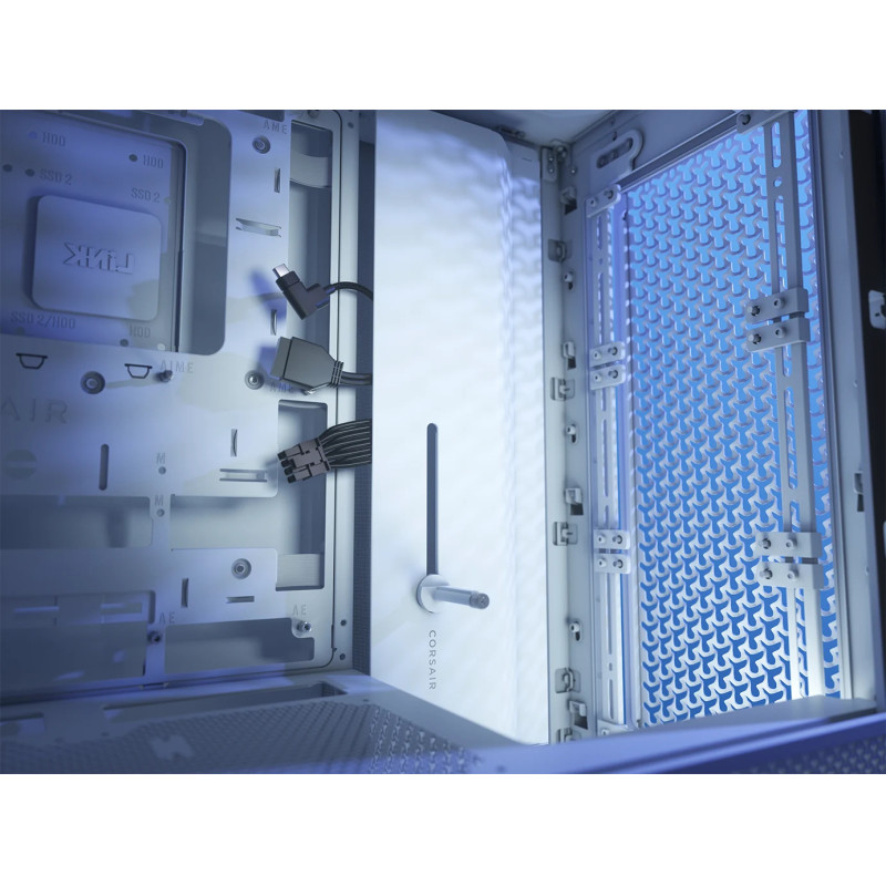 Corsair CC-9011291-WW FRAME 4000D, Midi Tower, PC, Blanco, ATX, EATX, micro ATX, Mini-ITX, Plástico, Acero, Vidrio templado,