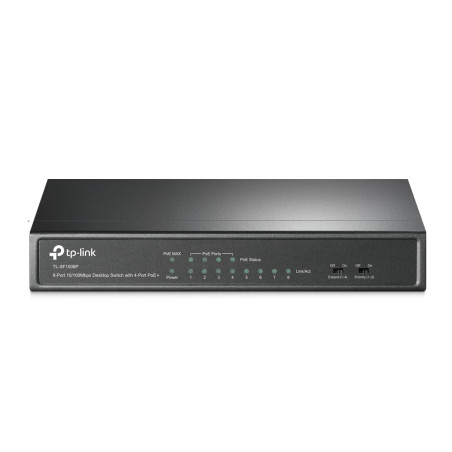 TP-Link TL-SF1008P V5 TL-SF1008P, No administrado, Fast Ethernet (10/100), Bidireccional completo (Full duplex), Energía sobre