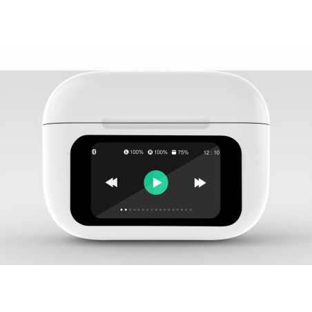 Gembird TWS-LCD-ANC-01-W GMB Audio TWS-LCD-ANC-01-W, Inalámbrico, Llamadas/Música, 20 - 20000 Hz, 66 g, Auriculares, Blanco