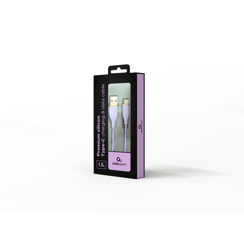 Gembird CC-USB2S-AMCM-1.5M-P CC-USB2S-AMCM-1.5M-P, 1,5 m, USB A, USB C, USB 2.0, 480 Gbit/s, Púrpura