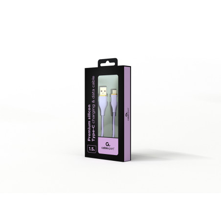 Gembird CC-USB2S-AMCM-1.5M-P CC-USB2S-AMCM-1.5M-P, 1,5 m, USB A, USB C, USB 2.0, 480 Gbit/s, Púrpura