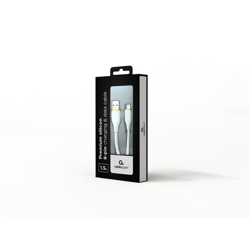 Gembird CC-USB2S-AM8PM-1.5M-W CC-USB2S-AM8PM-1.5M-W, 1,5 m, Lightning, USB A, Macho, Macho, Blanco
