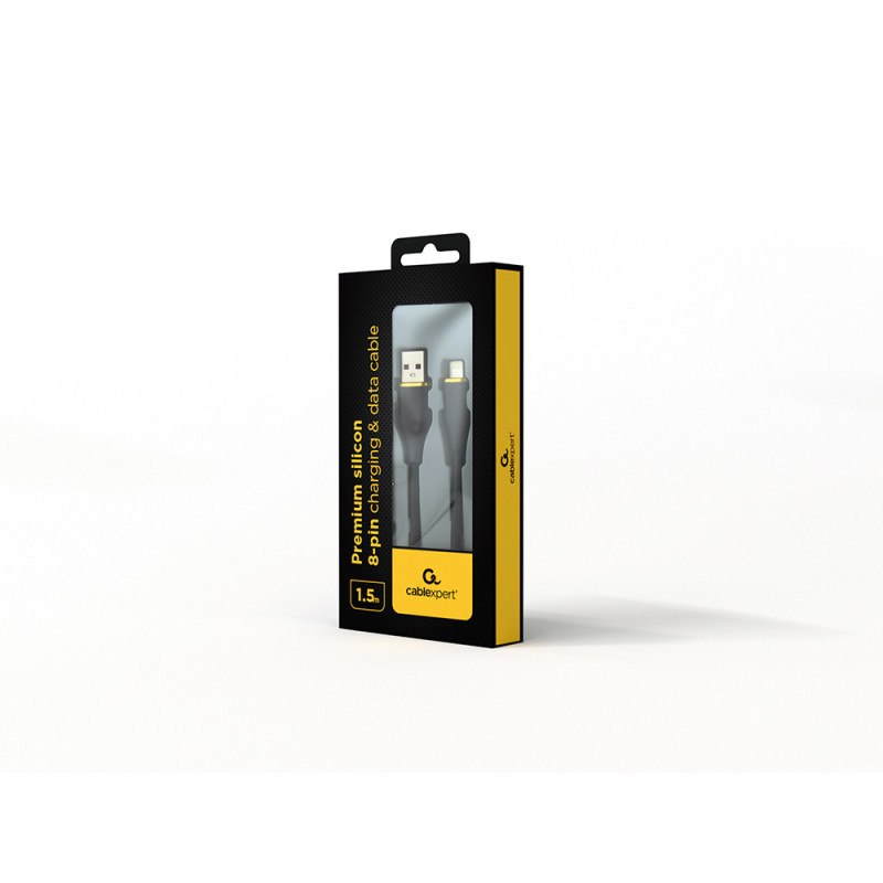 Gembird CC-USB2S-AM8PM-1.5M-BK GMB Audio CC-USB2S-AM8PM-1.5M-BK, 1,5 m, Lightning, USB A, Macho, Macho, Negro
