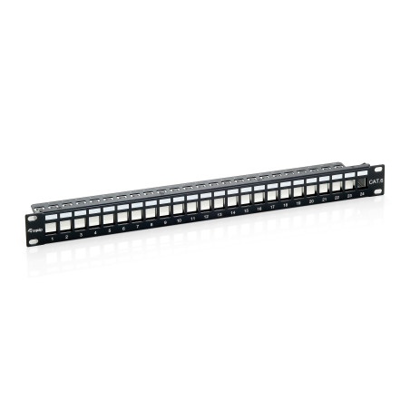 Equip 76912407201 76912407201, Cat6, Montaje en bastidor, 1U, Negro, 92,5 mm, 483 mm